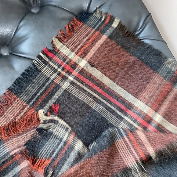 Midopa checkered print fall  winter blanket scarf - Picture 7 of 11